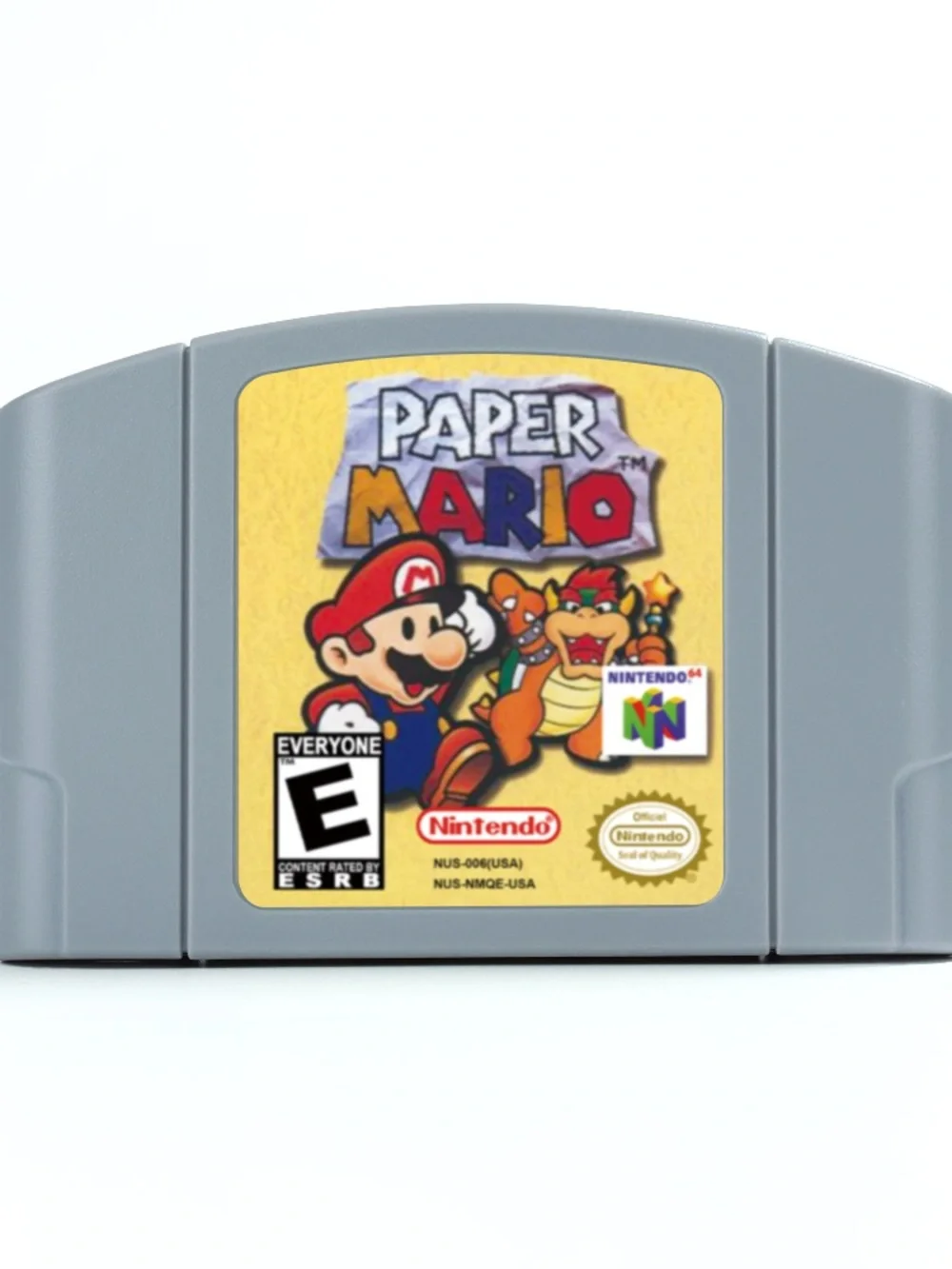 Nintendo Paper Mario N64 Cartridge - Gray Label with Yellow Artwork